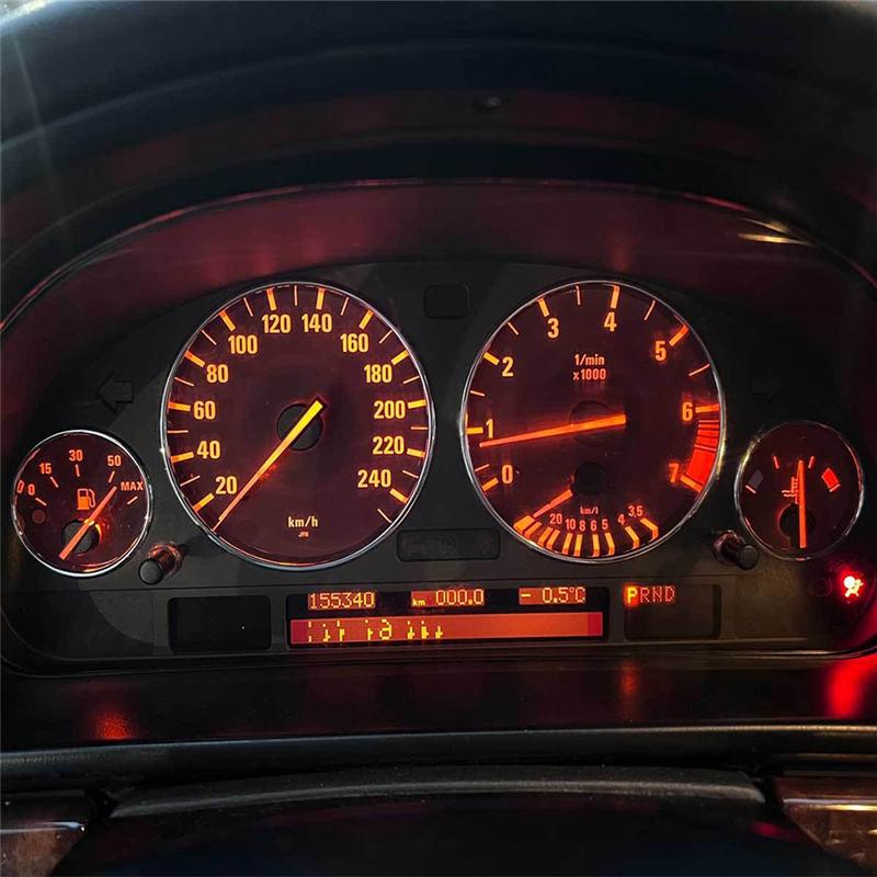 A65P-Car Speedometer Cover Bezel Trim Dashboard Gauge Ring Set For BMW E39 5 Series E38 7 Series E53 X5