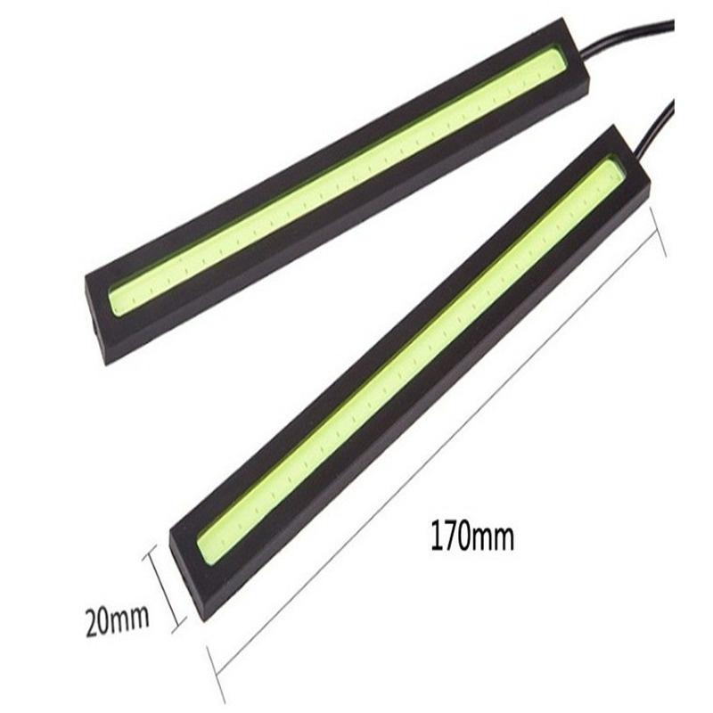 1pair Waterproof 12V DRL COB Light Bar Strip White for Caravan Boat Car Truck Blue