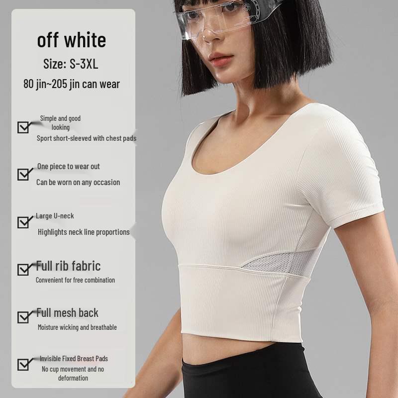 

Женская футболка с коротким рукавом для йоги и бега для фитнеса и пилатеса Medium