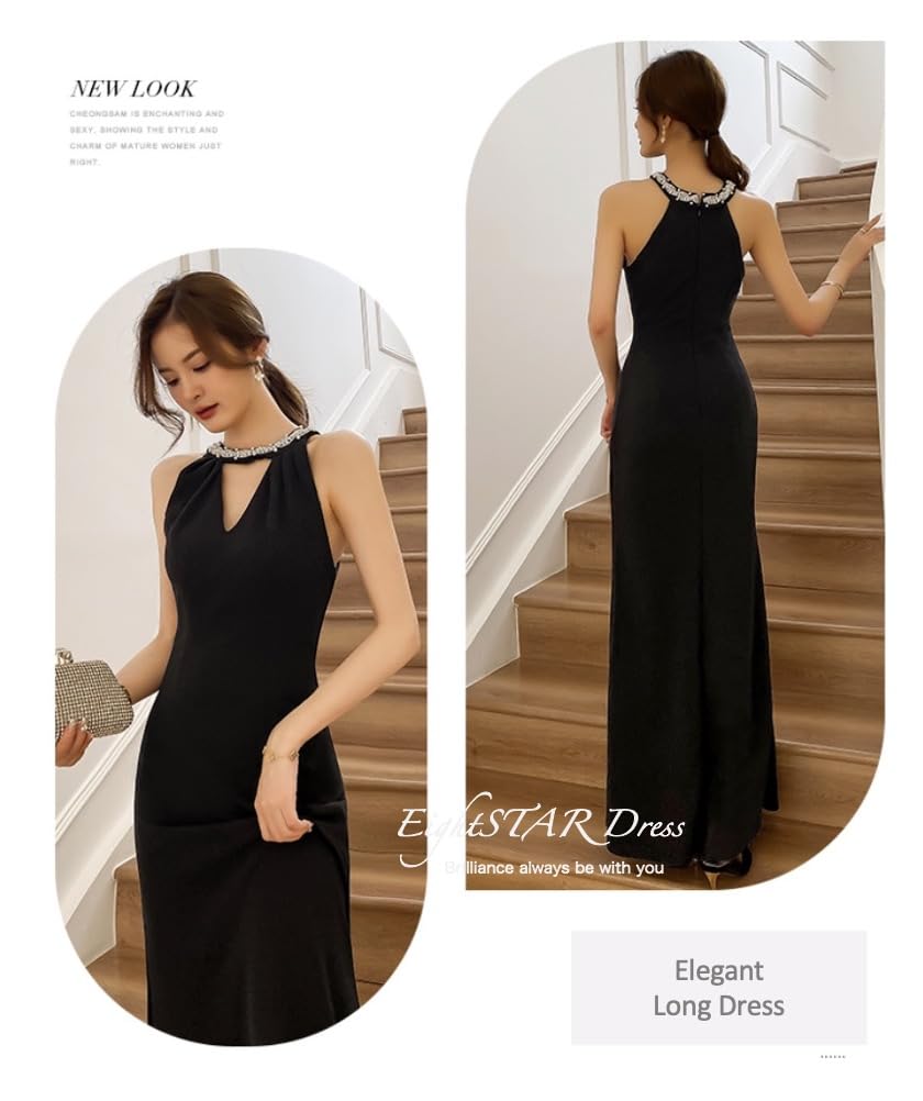 Party Long Evening Piano Long Formal Dress [EightSTAR Dress] Dress, Dress, Dress, Recital, Black, Adult, Length, After-Party, One-Piece, Concert,