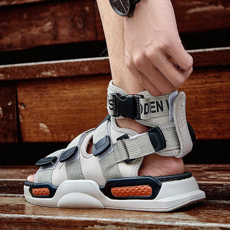 Fashion Quality Summer Men's Sandals Gladiator Rome Men Flats High Top Couple Beach Sandals Casual Men Shoes Thicken Open Toe Flip Flops