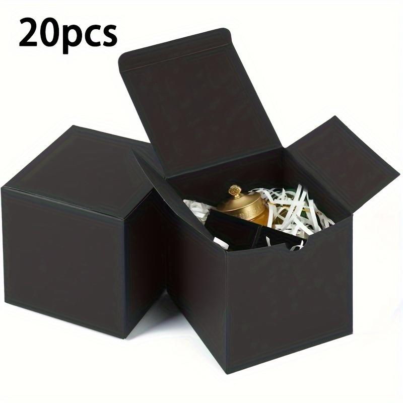 

20 штук в упаковке белых картонных подарочных коробок с крышками, квадратные коробки 4x4x4 дюйма, небольшие подарочные коробки, подходящие для вечеринки, свадьбы 20 pcs чёрный