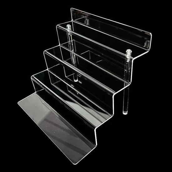 Raft de depozitare pentru birou, transparent, mai multe straturi, cu suport de încărcare mare, raft detașabil pentru afișaj, pentru ochiuri pentru degete, organizator de parfumuri, produse cosmetice pe niveluri