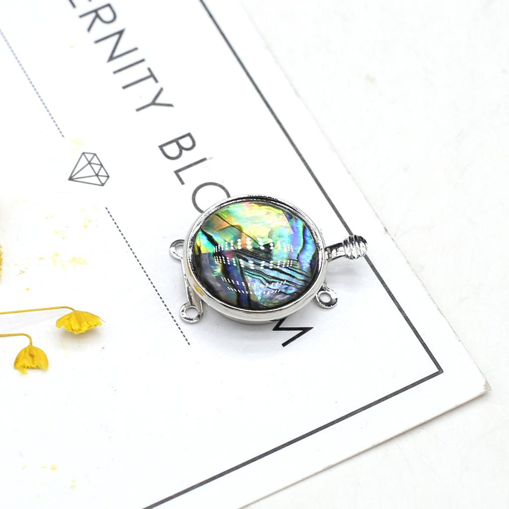 Natural Abalone Shell Pendant Necklace Connection Buckle Jewelry Circular Shape Choker Necklaces Trendy Elegant Gift Ideas Jewelry