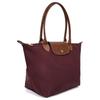 Longchamp Le Pliage Logo Snap Closure Recycled Polyamide Canvas Shoulder Bag Medium Women Shoulder Bag Burgundy 2605089P87
