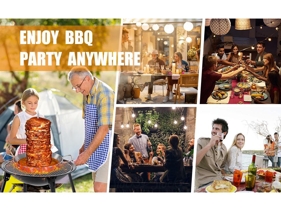 Stainless Steel Vertical Screw BBQ Pot with 3 Removable Grills & Brush