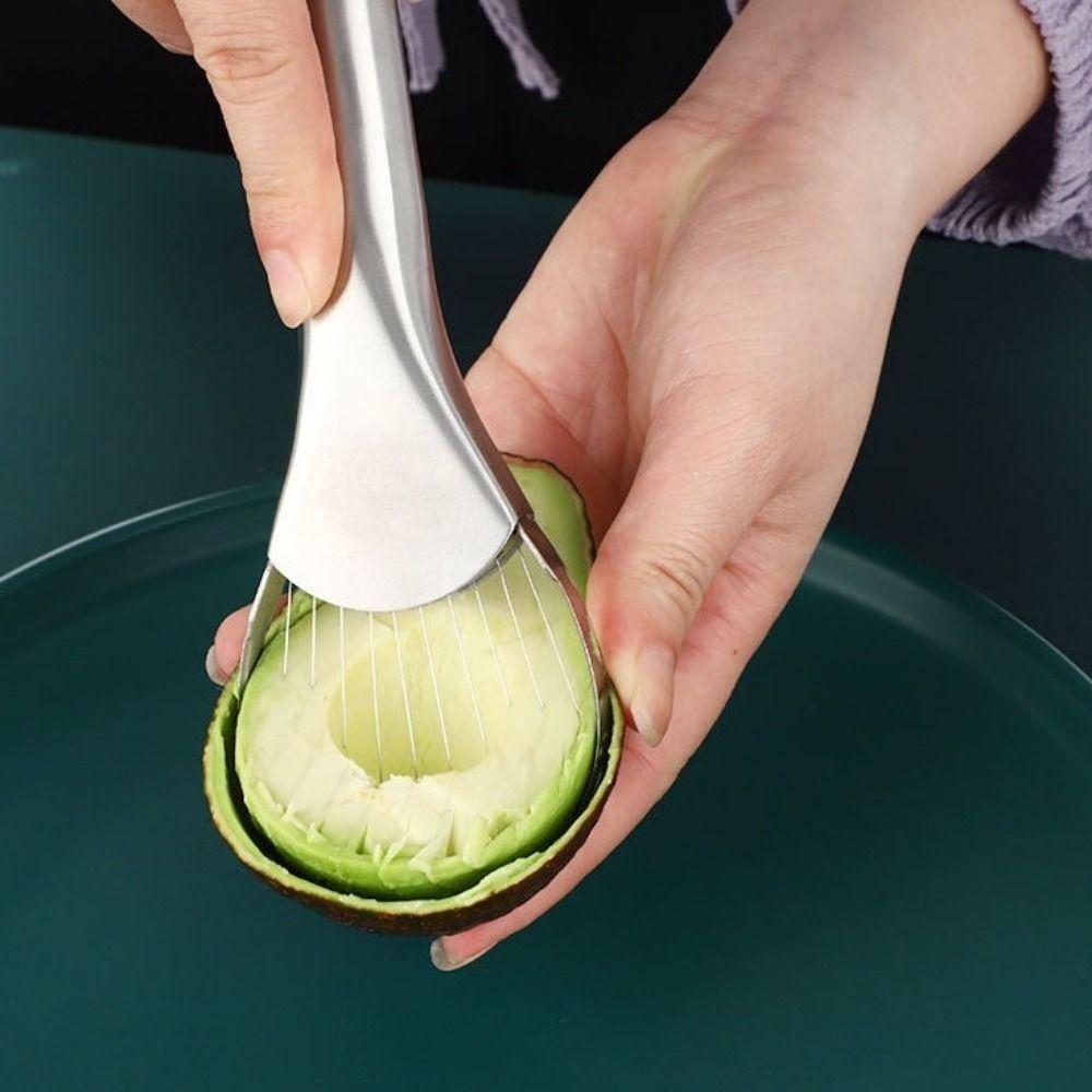Stainless Steel 2 in 1 Avocado Cutter Household Avocado Core Remover Kitchen Gadgets
