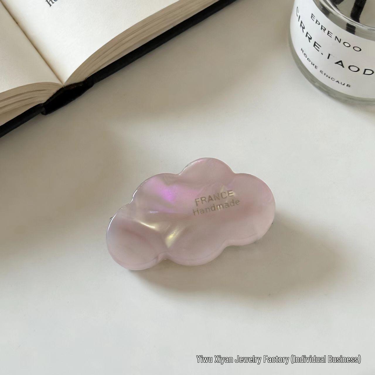 Clear Gold Label Mini Hairpin: Sweet and Versatile Flower Vinegar Clip for Bangs Acetate