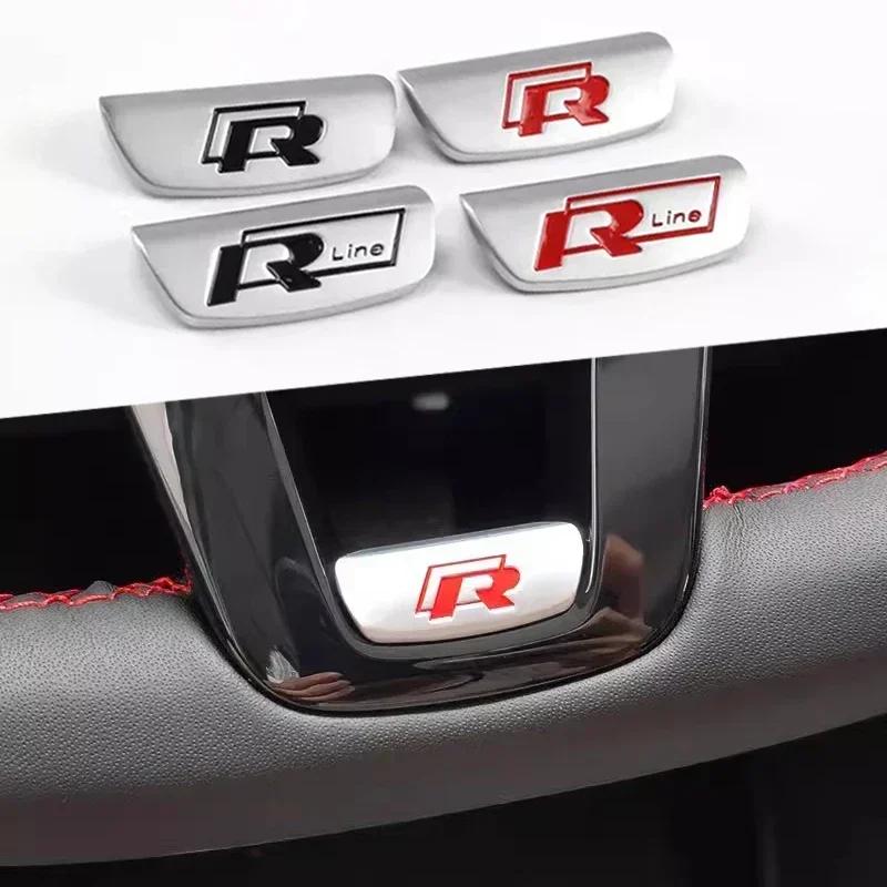 Emblems Volkswagen R Emblem Zinc Alloy Car Steering Wheel Trim Buckle For VW Golf Polo GTI Tiguan CC Passat Variant Jetta Santan zf6