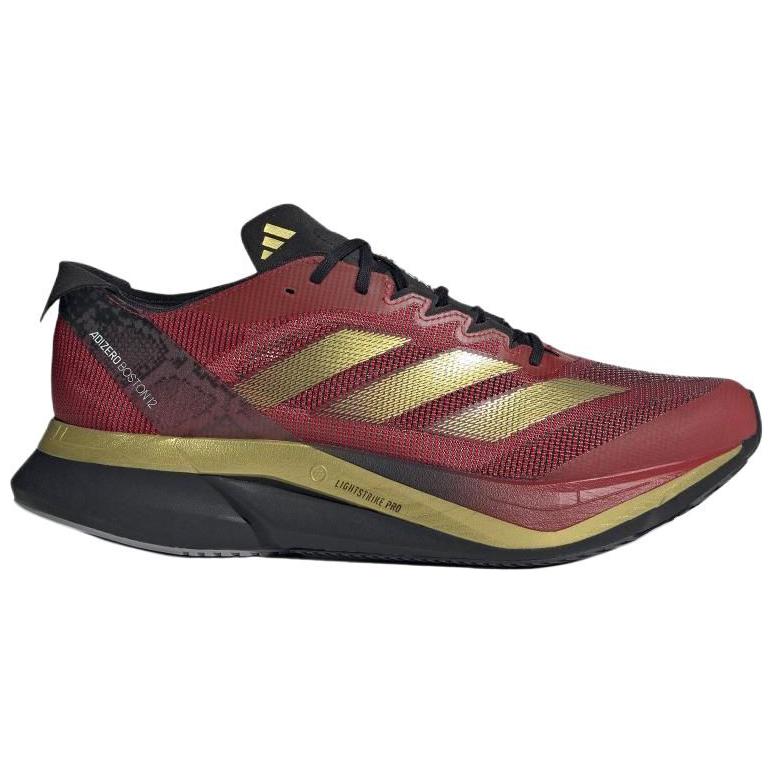 New Adidas Adizero Boston 12 Anti Slip Wear Resistant Low Top Running Shoes Unisex Red Gold JS1919
