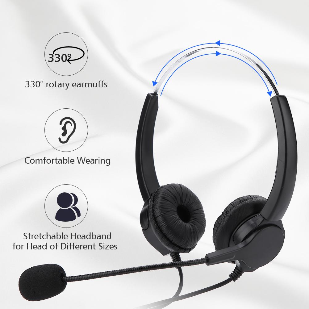 330 graders rotation Callcenter USB-headset Mute USB Callcenter-headset med mikrofon