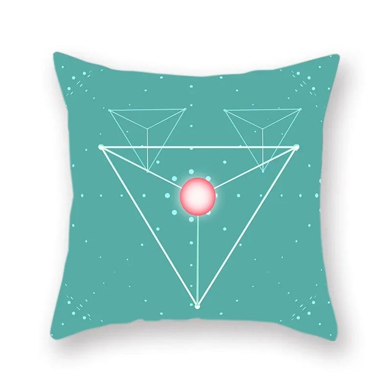Abstract Geometry Nordic Technology Polyester Cushion Cover Home Decoration Line Character Pillowcase 45X45Cm Fundas De Cojin