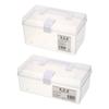 Scatola Portatile Trasparente con Manico Contenitore Multifunzione Forniture per Batteria Forbici Unghie Strumento di Bellezza Organizza
