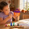 Feiertags-Holzdekorationen Halloween-Windspiel-Bastelset für Kinder Erwachsene, DIY Holz Geist Kürbis Fledermäuse Hexe Hängende Glocken Bastelset Skelett
