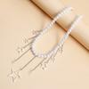 Elegant Pearls Necklace with Chain Star Clavicle Chain Adjustable Choker Neck Jewelry for Wedding Party Special Occasion