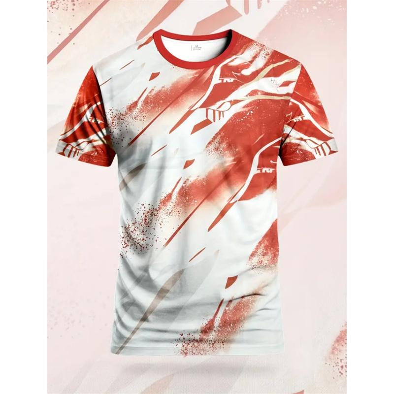 Simple Quick Dry Sports T Shirts For Men Summer Short Sleeve Fashion 3D Printed Gym T-shirts Loose Breathable Crew Neck Tops