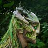 Halloween Forest Spirit Elf Masque LED Horor čelenka Realistická Zelená Elf Pokrývka hlavy Starý muž Cosplay kostýmy na párty