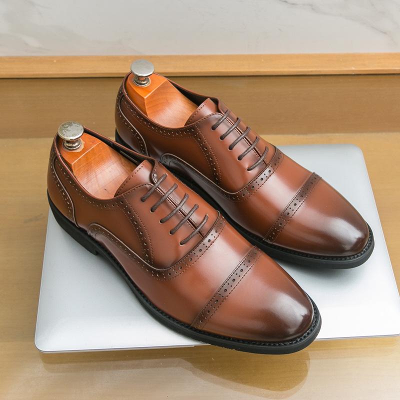 

Men s shoes Brock high-top leather shoes British Martin boots Korean version pointed casual trendy shoes fashion dress shoes 46