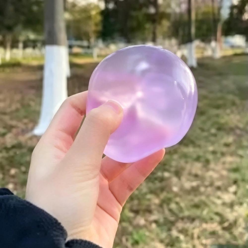 @ Blue Purple Soft Elastic Squishy Toy Cute Pressure Resistant Fidget Toy Simulation Ball Transparent Ball Stress Relieving Toy
