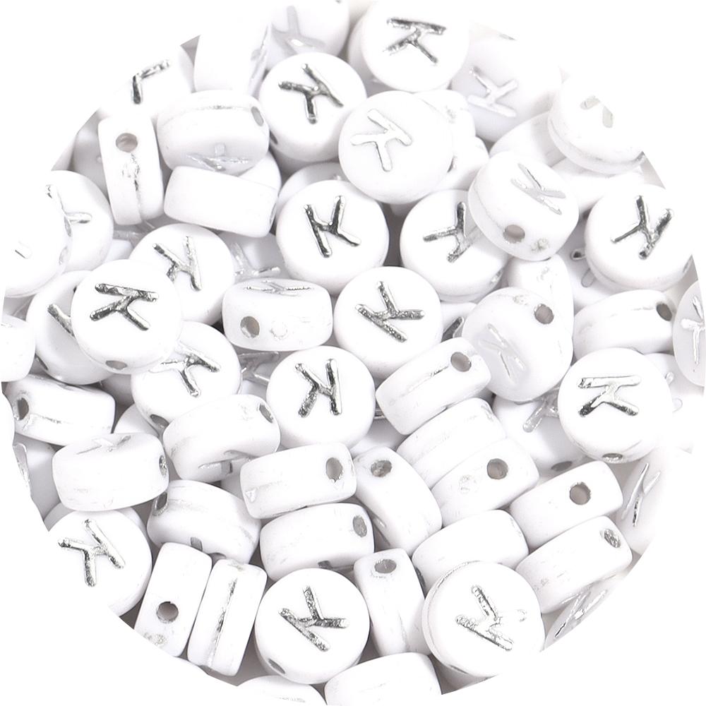 100pcs/lot 7mm Round Acrylic Letter Beads A-Z Alphabet Beads Loose Beads For DIY Bracelet Necklace Keychain Jewelry Making