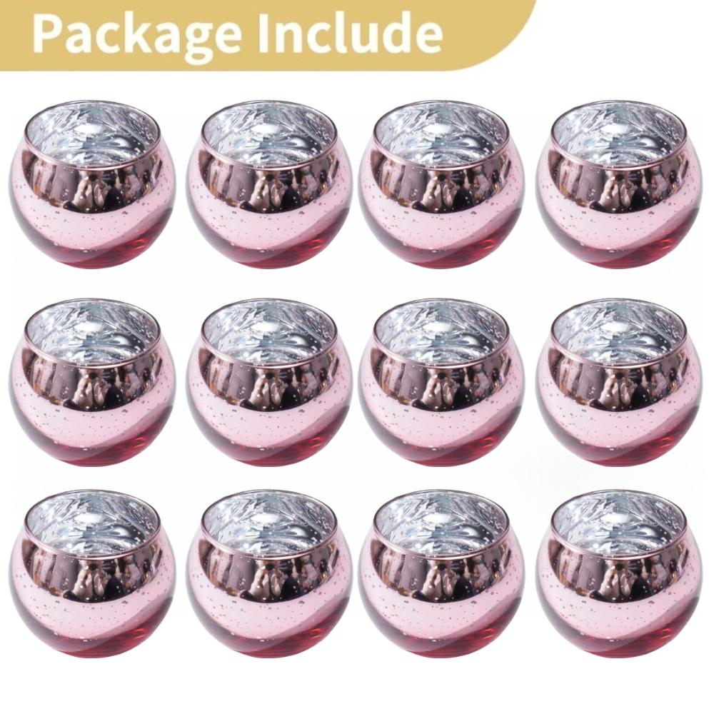 6/12Pcs Mercury Votive Tealight Glass Candle Holder Wishing Candlestick Birthday Party Home Wedding Table Centerpiece Decoration