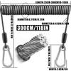 1.5-3M Safety Rope Stainless Steel Gear Tether Gear Protection Fishing Lanyard  Outdoor Activities