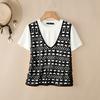 ZANZEA Women Casual Round Neck Mesh Patchwork Loose Short Sleeve T-Shirts