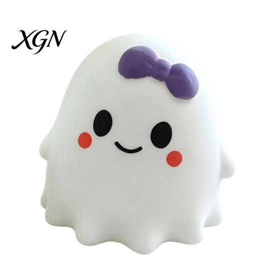 Desk Decompression Toy 1/2Pcs Halloween Cartoon Ghost Squeeze Toy, Bow Stress Relief Fidget White Sensory for Kids Adults Party Favors Slow