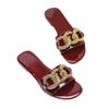 2025 New Luxury Women's Exquisite Slippers Summer Square Buckle Fashionable and Comfortable Anti Slip Beach Leisure Slippers