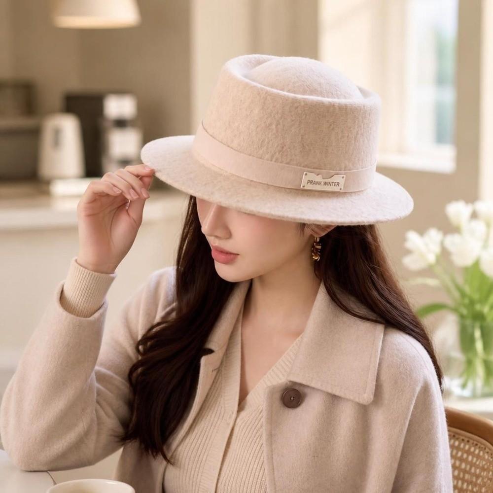 Wool Felt Women's Wool Hat Structured Crown Retro Lady Hat  Coats Dresses Blazers Knitwear