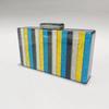 Summer Dinner Bag Retro Color Bar Splicing Acrylic Shoulder Chain Bag Bag Women