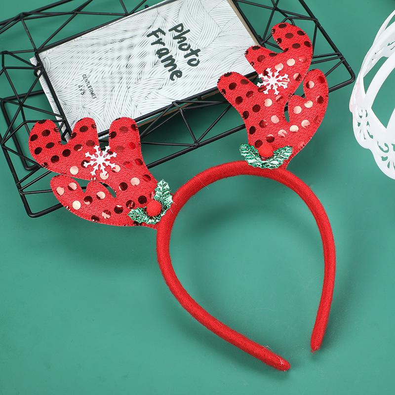 1PC New Year Gift Christmas Headband Santa Snowman Elk Hairdband Xmas Tree Deer Horn Headwear Merry Christmas Party Decoration