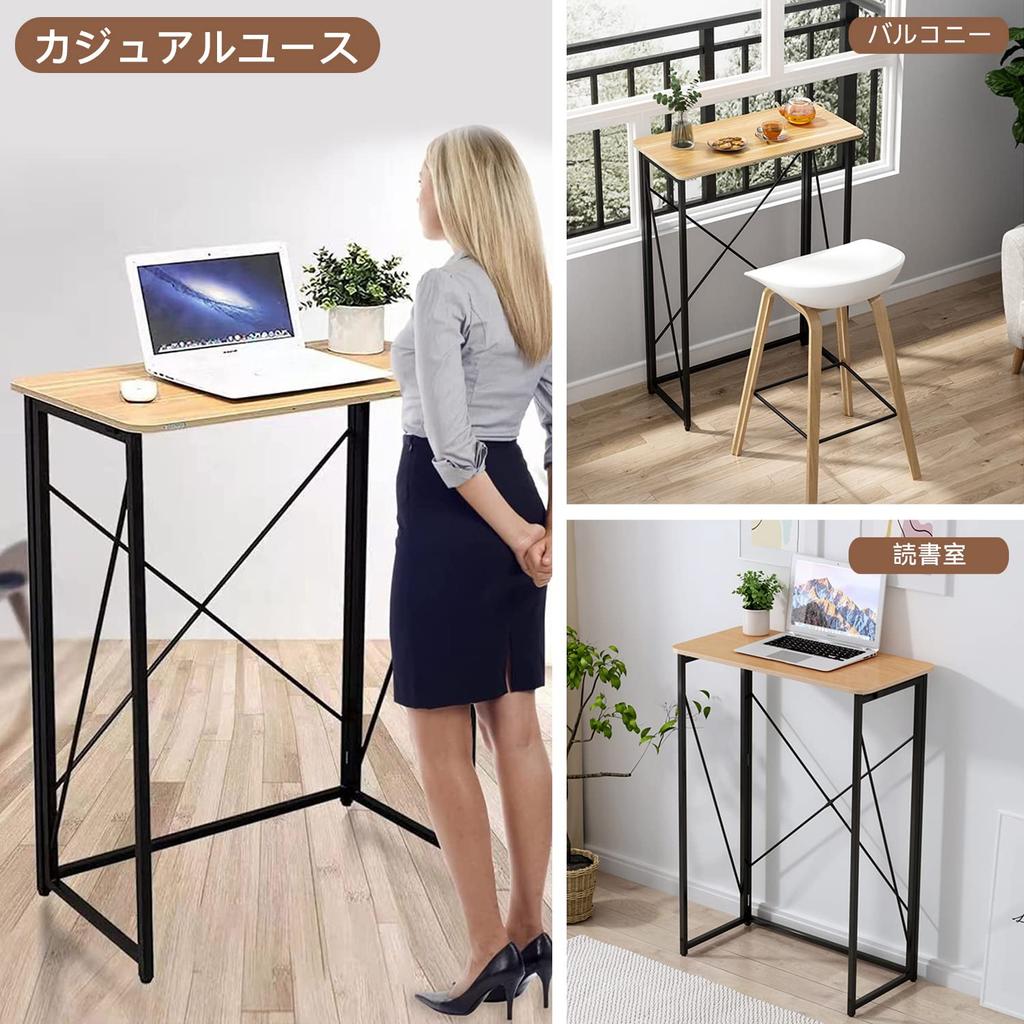 Folding Desk 80cm X 40cm X 110cm PC Desk for Home Office Computer Desk (Standing Desk) (W) (D) (H) (Oak)