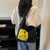 Borsa a Spalla Grande Capacità con Cuciture Colorate Borsa a Tracolla Leggera da Donna con Tasche Multiple