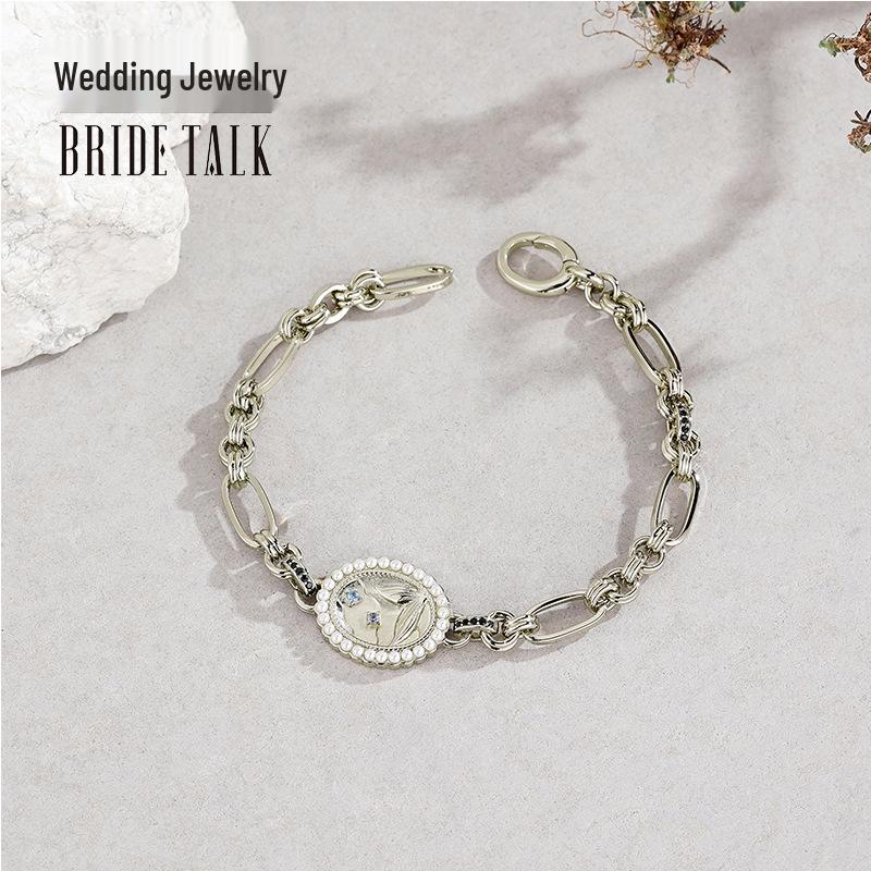 Poseidon Mermaid Fishtail Pearl Bracelet - Gold-Plated Elegant Women's Jewelry