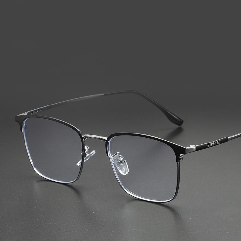 New Business Myopia Glasses Men Square Anti Blue Light Ultra Light Retro Frame 9023