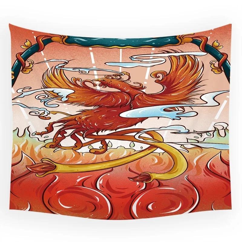 Çin Tarzı Uçan Ejderha Asılı Kumaş Ofis Oturma Odası Duvar Halısı Ev Duvar Dekorasyonu Duvar Halısı