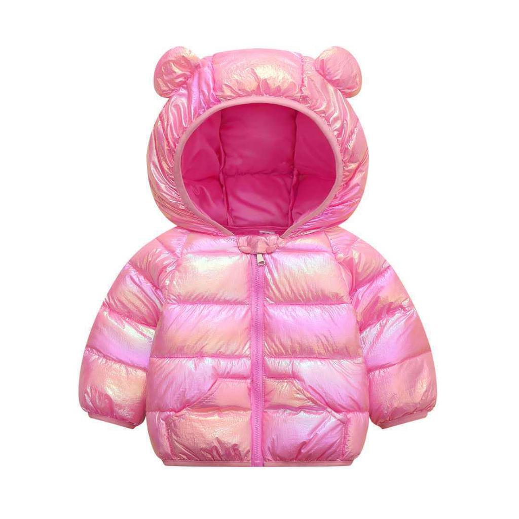 Infant & Toddler Bright Cotton Down Jacket with Cute Ears - Boys & Girls Autumn/Winter Outerwear