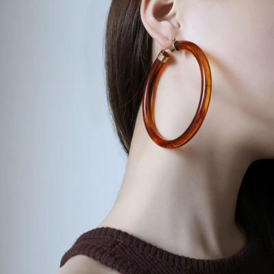 Retro Large Circle Earrings: Women's Versatile, Unique, Fashionable Hoops with Simple Yet Bold Design
