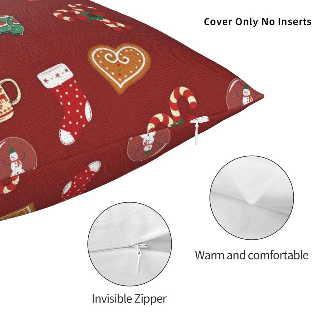 Christmas Pillow Case Cushion Cover Soft Printed Pillow Cover Novelty Pillowcases For Chair Sofa Home Decoration