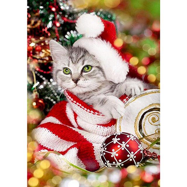 Pictură cu diamant 5D DIY, Animale de Crăciun, Poză de broderie cu diamante, Artizanat de perete, Decorarea casei de Crăciun