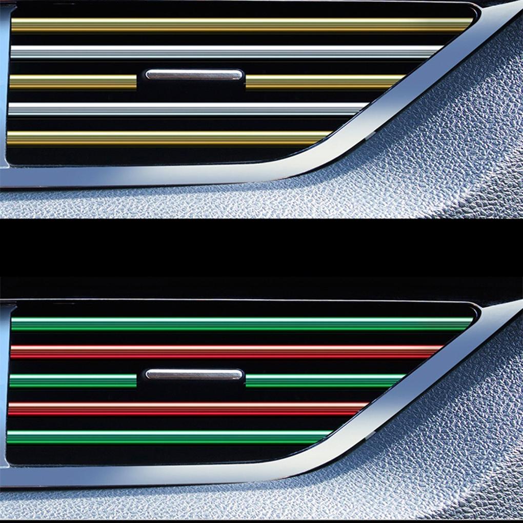 10pcs/set Universal Car Air Conditioner Outlet Decoration U Decoration U Shape Interior Air Vent Grille Decor Strips