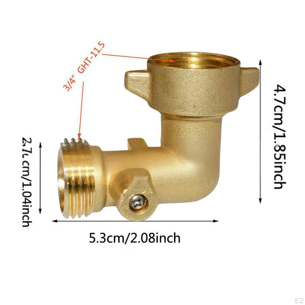 90 Degree Hose Elbow Brass High Performance Build in Switch 3/4" Ght Fittings Residential Garden