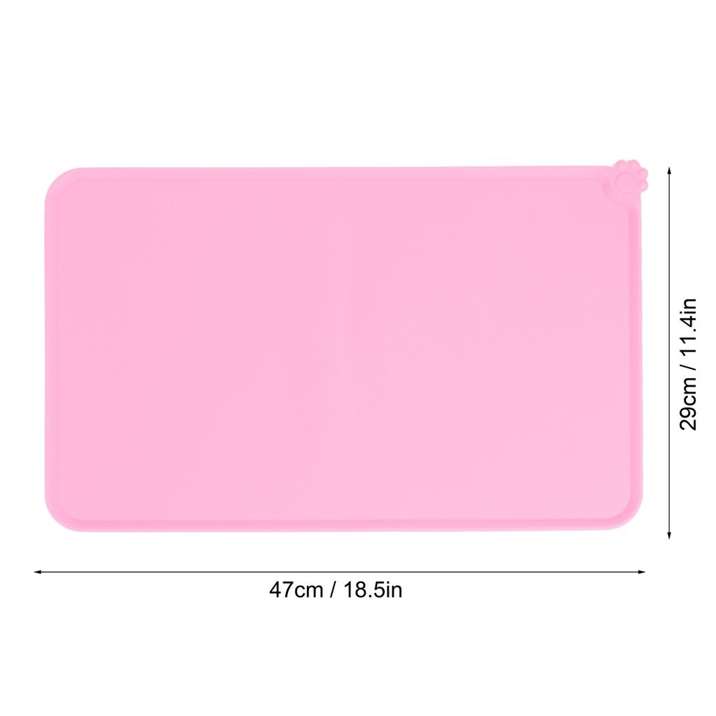 Pet Food Pad Silicone Waterproof Non Slip Bowl Drinking Feeding Mat Placemat for Dog Cat(Red )