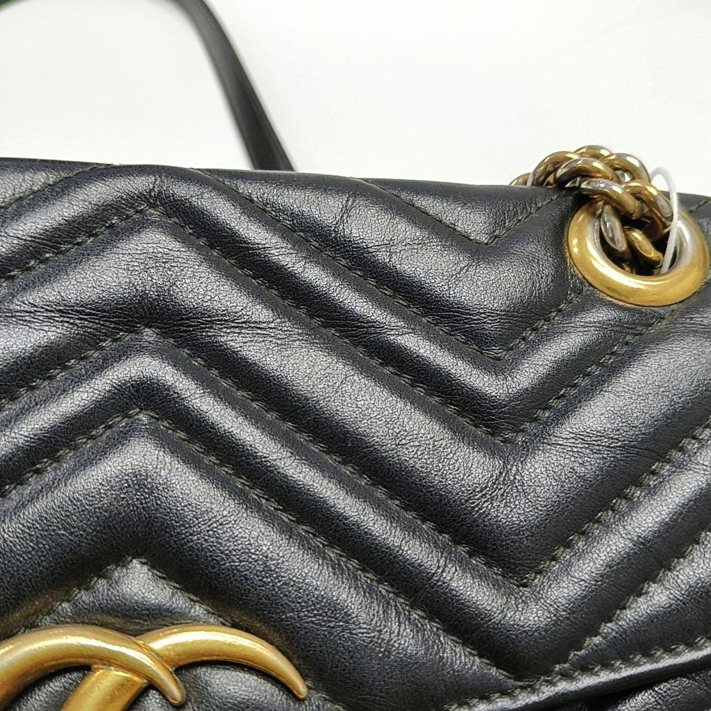 [Pre-Owned] Gucci GG Marmont Small Matelassé Shoulder Bag 'Black' - Good #CPZZOR