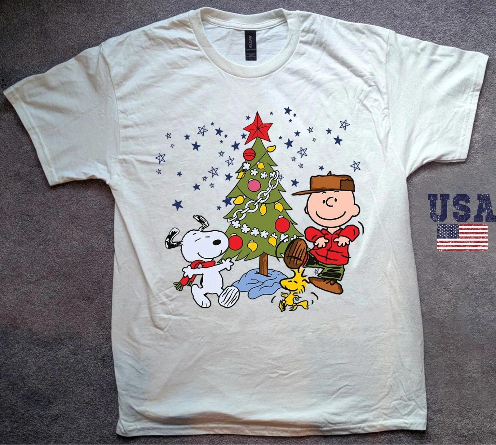 Snoopy Peanuts Thanksgiving Christmas Holiday T-shirt All Size L