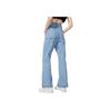 Li Ning Summer Party Solid Color Palm Embroidery Flared Jeans Women Jeans Light-Blue AJQS348-1