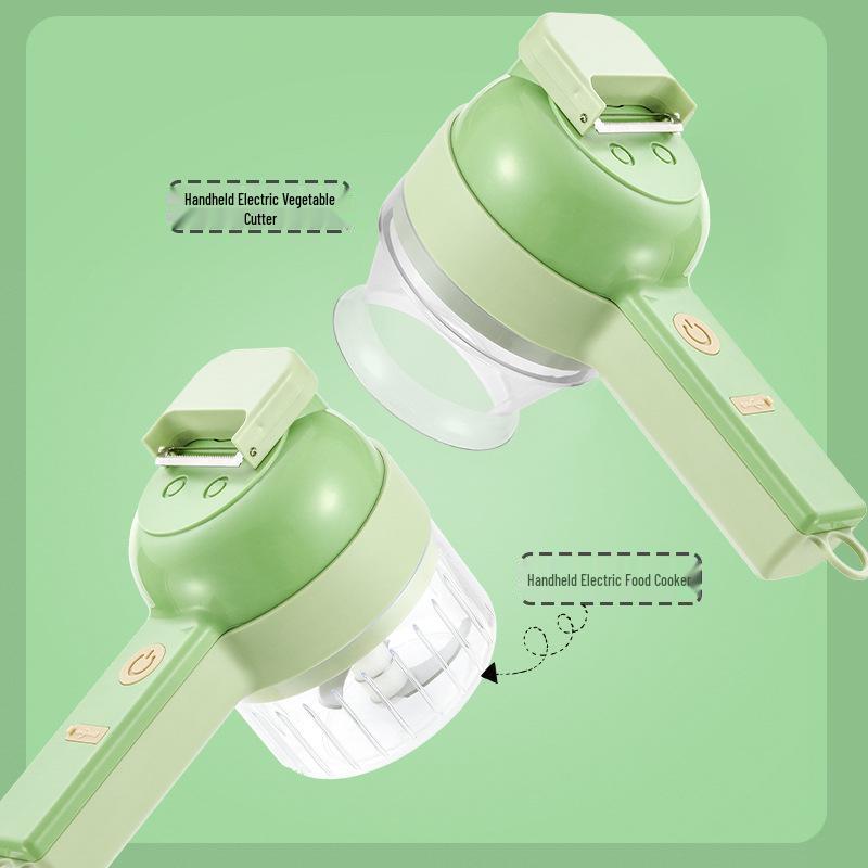 Electric Handheld Vegetable Chopper & Garlic Masher - Portable Kitchen Slicer & Cutter