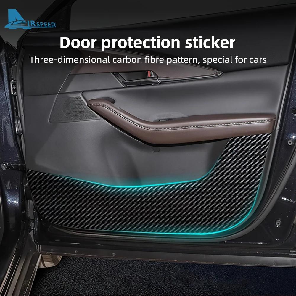Leather Carbon Mat Car Door Decorative Protective Anti-kick Pad For Mazda CX-30 CX30 2020 2021 2022 2023 2024 2025 LHD RHD