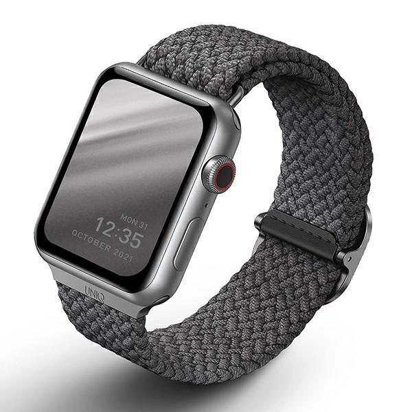 Uniq Pasek Aspen Apple Watch 40/38/41Mmseries 1/2/3/4/5/6/7/8/9/Se/Se2 Braided Szary/Granite Grey